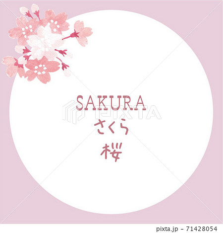 桜イラストフレーム 左上に花のイラスト素材