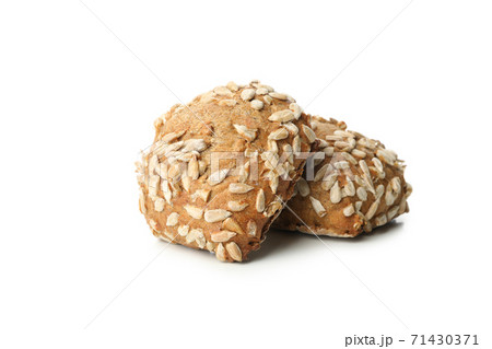 Buns with sunflower seeds isolated on white background Buns with sunflower seeds isolated on white background 71430371