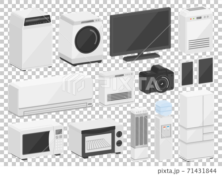 3D illustration set of electrical appliances 71431844