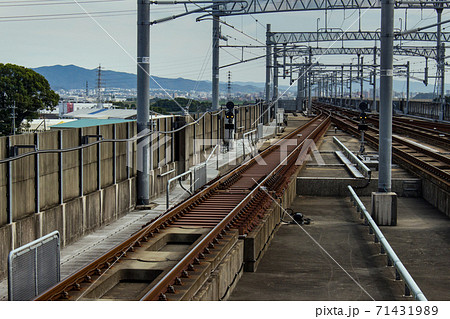 九州新幹線 新鳥栖駅 長崎方面分岐予定部の写真素材