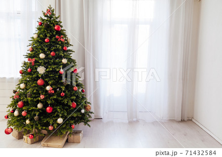Window decor new year presents Christmas tree interior holiday Window decor new year presents Christmas tree interior holiday 71432584