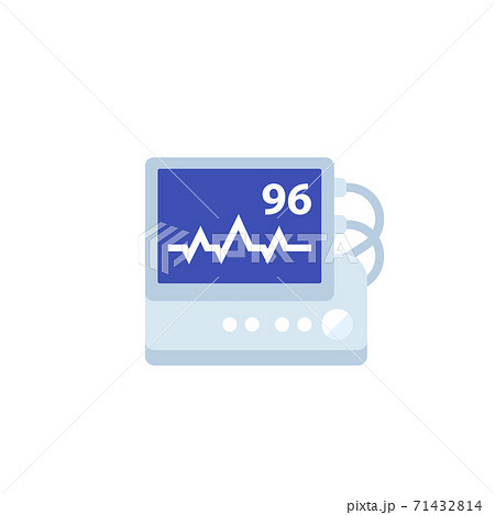 ecg, heart rate monitor vector flat icon 71432814