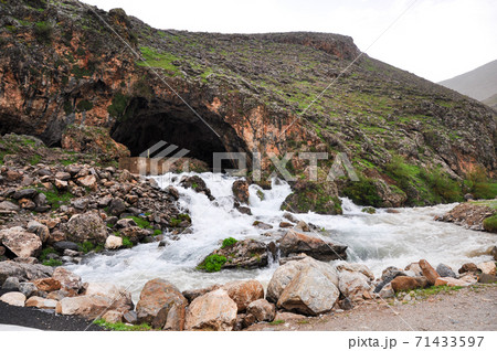 Bahcesaray-Van, Turkey - 19 May 2011: Water source of mucus river, Subasi Cave Bahcesaray-Van, Turkey - 19 May 2011: Water source of mucus river, Subasi Cave 71433597