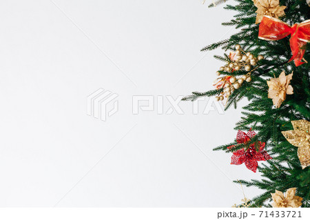 Christmas tree garland New Year's Eve place for inscription on white background decor 71433721