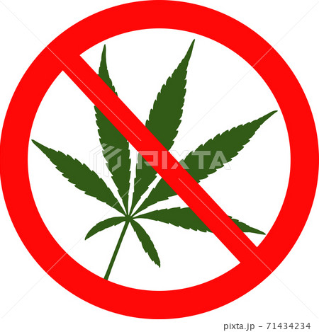 No marijuana red warning restriction sign 71434234