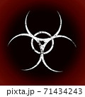 White biohazard sign over red background 71434243