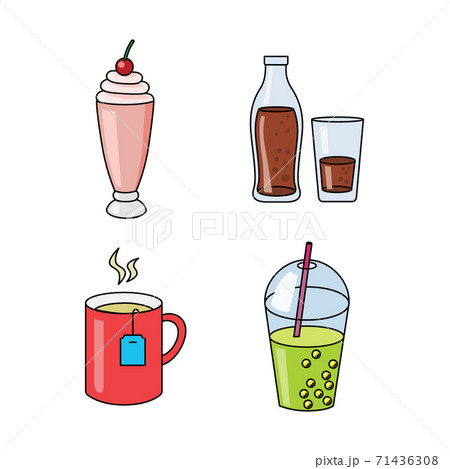 vector set of four beverages 71436308
