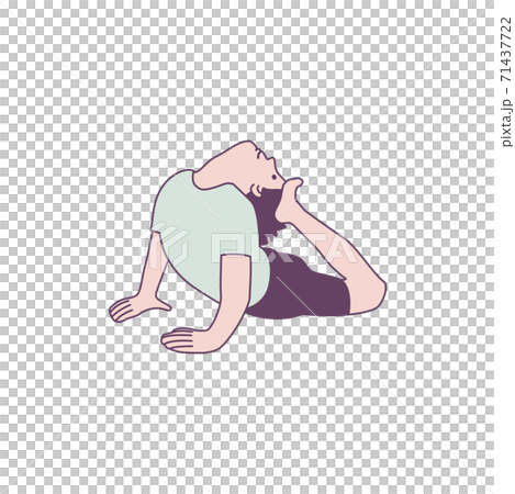 Gymnastics seal pose yoga with main line illustration Gymnastics seal pose yoga with main line illustration 71437722