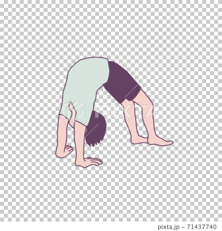 Gymnastics yoga bridge with main line illustration 71437740