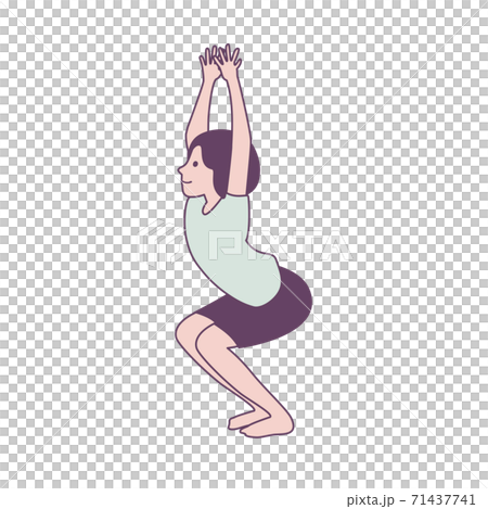 體操瑜伽椅姿勢與主線圖 71437741