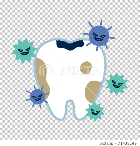 虫歯になっている歯のイラスト素材のイラスト素材