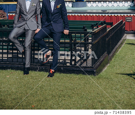 Same sex couple, gay boyfriends wedding celebration. Equality concept. 71438395