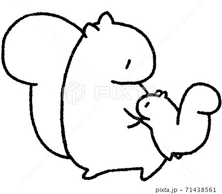 リスの親子のイラスト素材 71438561 Pixta