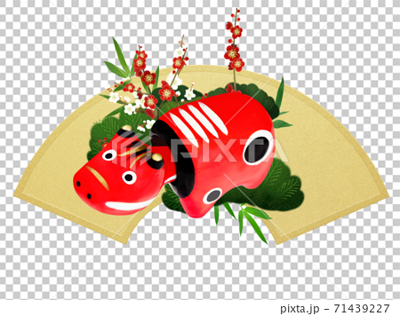 赤べこと松竹梅の飾り - 複数のバリエーションがあります 71439227