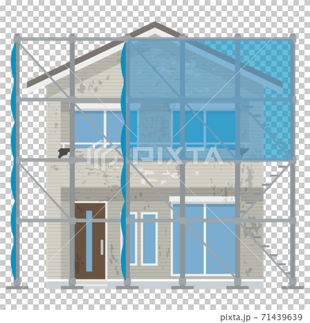 Exterior wall painting series before scaffolding construction Exterior wall painting series before scaffolding construction 71439639