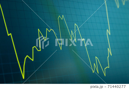 Tilted Yellow Stock Chart or Forex Chart and Table Line on Black Background in Green Tone Tilted Yellow Stock Chart or Forex Chart and Table Line on Black Background in Green Tone 71440277