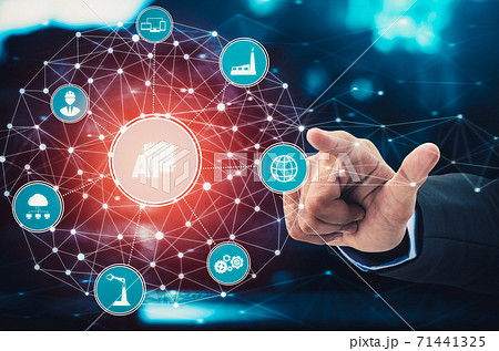 Industry 4.0 technology concept - Smart factory for fourth industrial revolution 71441325