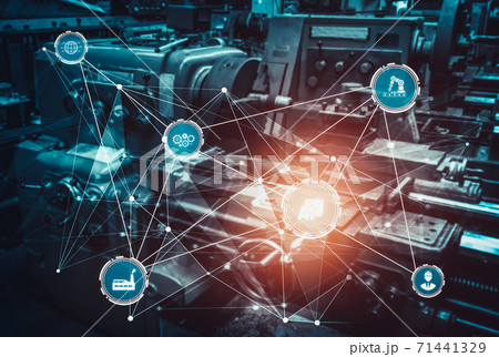 Industry 4.0 technology concept - Smart factory for fourth industrial revolution 71441329