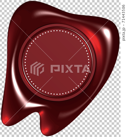 Tooth-shaped red sealing wax-like mark vector illustration background transparent 71443586