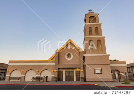 Sunset view of the St Peter the Apostle 71447297