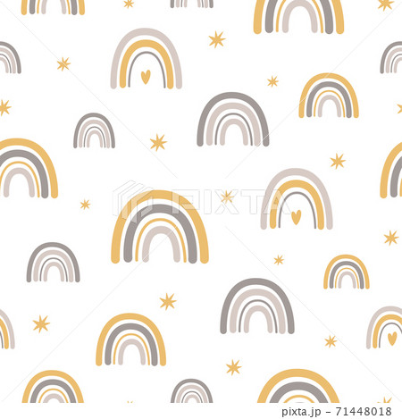 Rainbows Baby scandinavian pattern Baby boho background with cute rainbows Pastel nursery texture Rainbows Baby scandinavian pattern Baby boho background with cute rainbows Pastel nursery texture 71448018