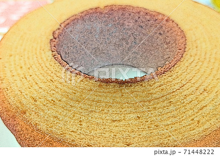 我が家の三時のおやつ「バームクーヘン」色鉛筆画風 71448222