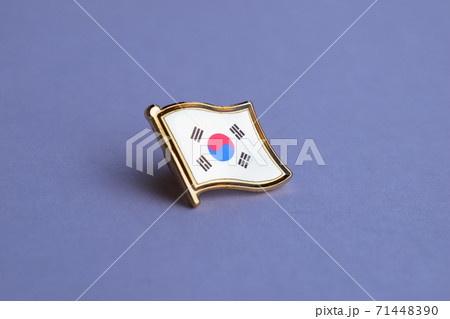South Korea Flag Lapel Pin Gold Plated South Korea Flag Lapel Pin Gold Plated 71448390