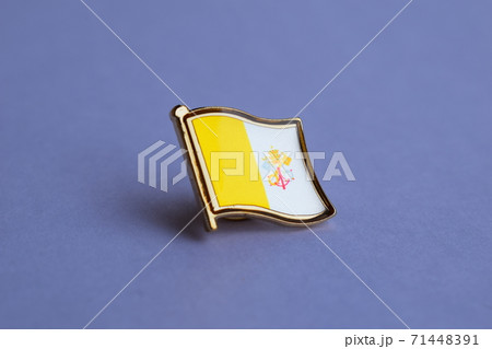 Vatican City flag lapel pin gold plated Vatican City flag lapel pin gold plated 71448391
