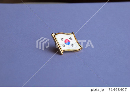 South Korea Flag Lapel Pin Gold Plated South Korea Flag Lapel Pin Gold Plated 71448407