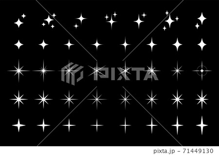 キラキラ 光のアイコン素材セットのイラスト素材