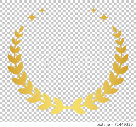 金色の月桂樹のシンプルなランキング装飾フレーム、月桂冠 金色の月桂樹のシンプルなランキング装飾フレーム、月桂冠 71449339