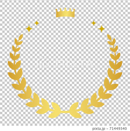 簡單排名的金桂冠和皇冠裝飾框架 71449340