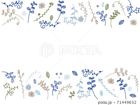 北欧風　シンプル草花フレーム 71449632