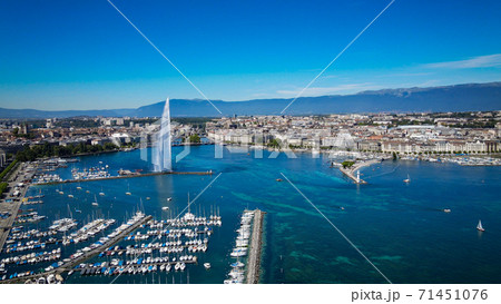 Lake Geneva in Switzerland from above 71451076