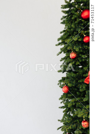Christmas tree tree tree new year decor white background place for inscription Christmas tree tree tree new year decor white background place for inscription 71453117