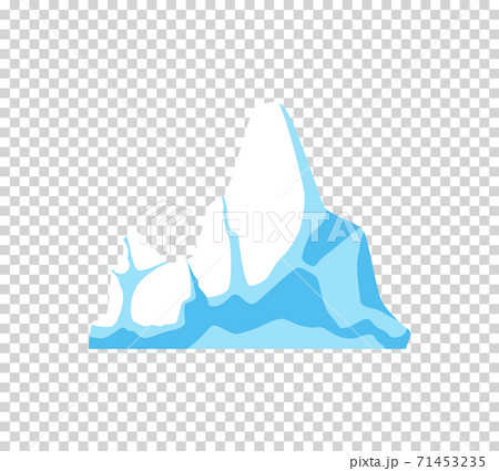 Iceberg. Cartoon floating iceberg. Drifting iceberg or isolated frozen ocean water, crystal icy mountain with snow on transparent background. Icicle in sea or ocean, winter and cold theme 71453235
