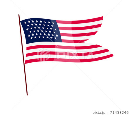Waving flag. American flag on white background. National flag waving symbol. Banner design element Waving flag. American flag on white background. National flag waving symbol. Banner design element 71453246