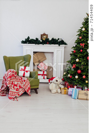 Christmas tree pine with gifts for the new year decor background place for inscription 2021 2022 Christmas tree pine with gifts for the new year decor background place for inscription 2021 2022 71454409