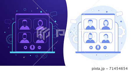 Video call, Online Conference Meeting icon set Video call, Online Conference Meeting icon set 71454654