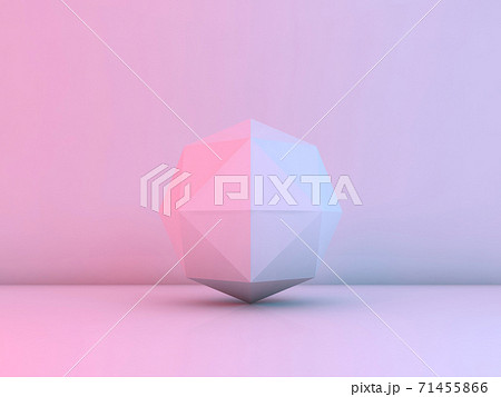 White low-poly object with with colorful illumination 71455866