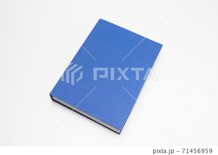 Blue book with no title on white background Blue book with no title on white background 71456959