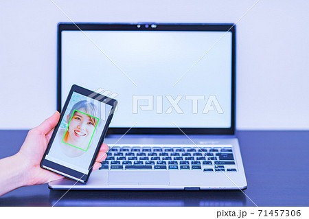 顔認証　セキュリティ　eKYC　DX【認証のデジタル化のイメージ】 71457306