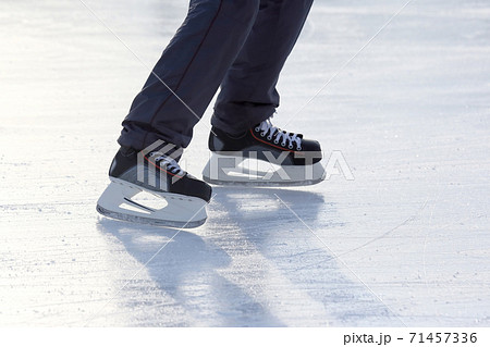 foot ice-skating person on the ice rink foot ice-skating person on the ice rink 71457336