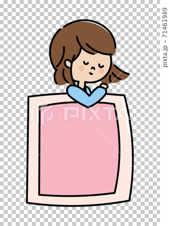 横向きに寝る女の子のイラストのイラスト素材