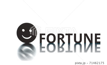 Putting smiley icon and FORTUNE text on light background Putting smiley icon and FORTUNE text on light background 71462175