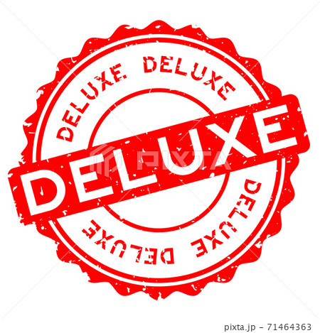 Grunge red deluxe word round rubber seal stamp on white background Grunge red deluxe word round rubber seal stamp on white background 71464363