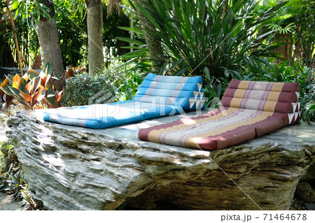 triangle backrest pillow & folding mattress for resting in garden 71464678