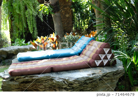 triangle backrest pillow & folding mattress for resting in garden triangle backrest pillow & folding mattress for resting in garden 71464679