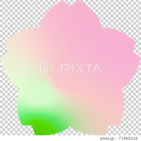 かわいい桜アイコン　イラスト素材　パステル　カラフル　png ピンク　緑　青　水色　年賀状素材 71468528