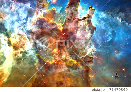 Outer space art. Starfield. Elements of this image furnished by NASA. 71470349
